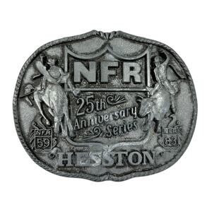 1983 Mens Hesston NFR National Finals Rodeo 25th Anniversary Belt Buckle 1st Ed